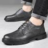 Fashion Fashion Mens Leather Shoes Designer Brand Wed Dress Shoes New Lace Up Casual Business Oxfords Round Toe Office Formal Male Shoes