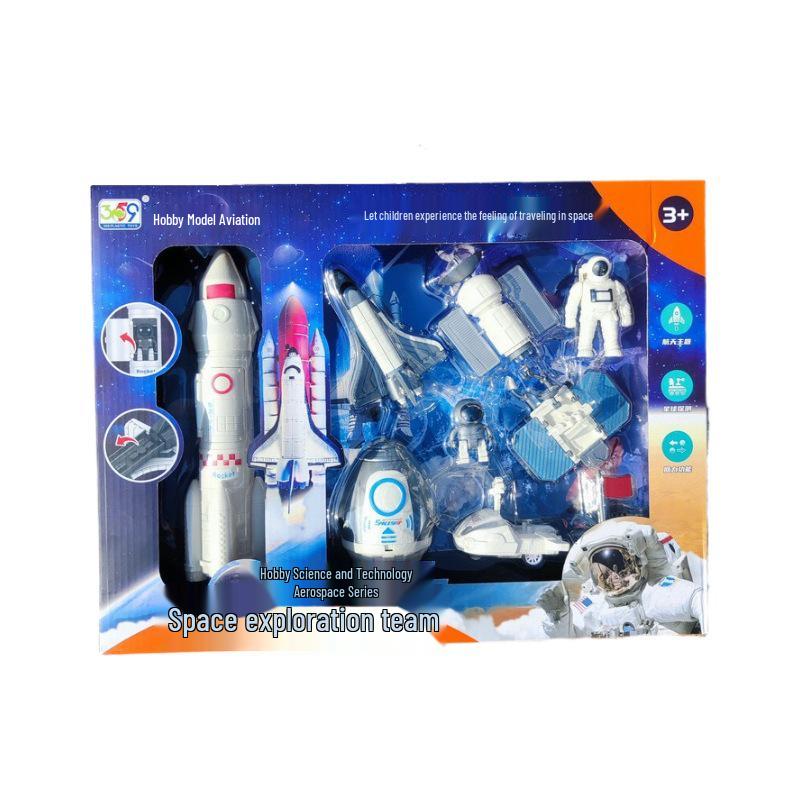 Aviation-Themed Rocket Airplane Model Toy for Kids' Pretend Play and Aerospace Exploration Training.