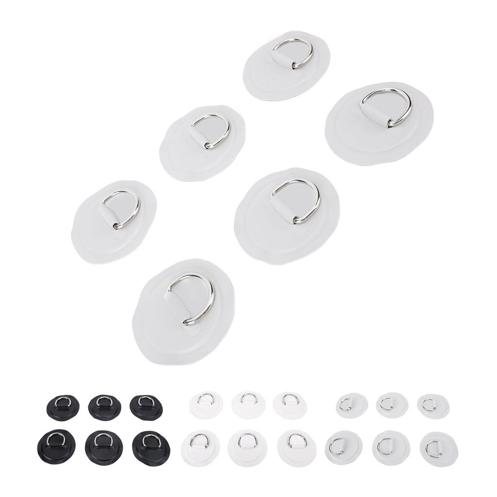 Stainless Steel D Ring Patch Kit PVC Paddle Board D Rings with Rope Hooks for Kayak Inflatable Boat 