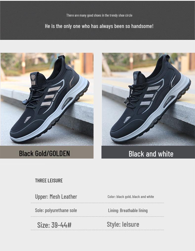 Men's Spring Walking Shoes, Breathable Lightweight Sneakers for Middle-aged and Elderly Couples