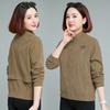 Women's Short Jacket, Standing Collar, Corduroy, Spring and Autumn Jackets, Middle-aged Clothes