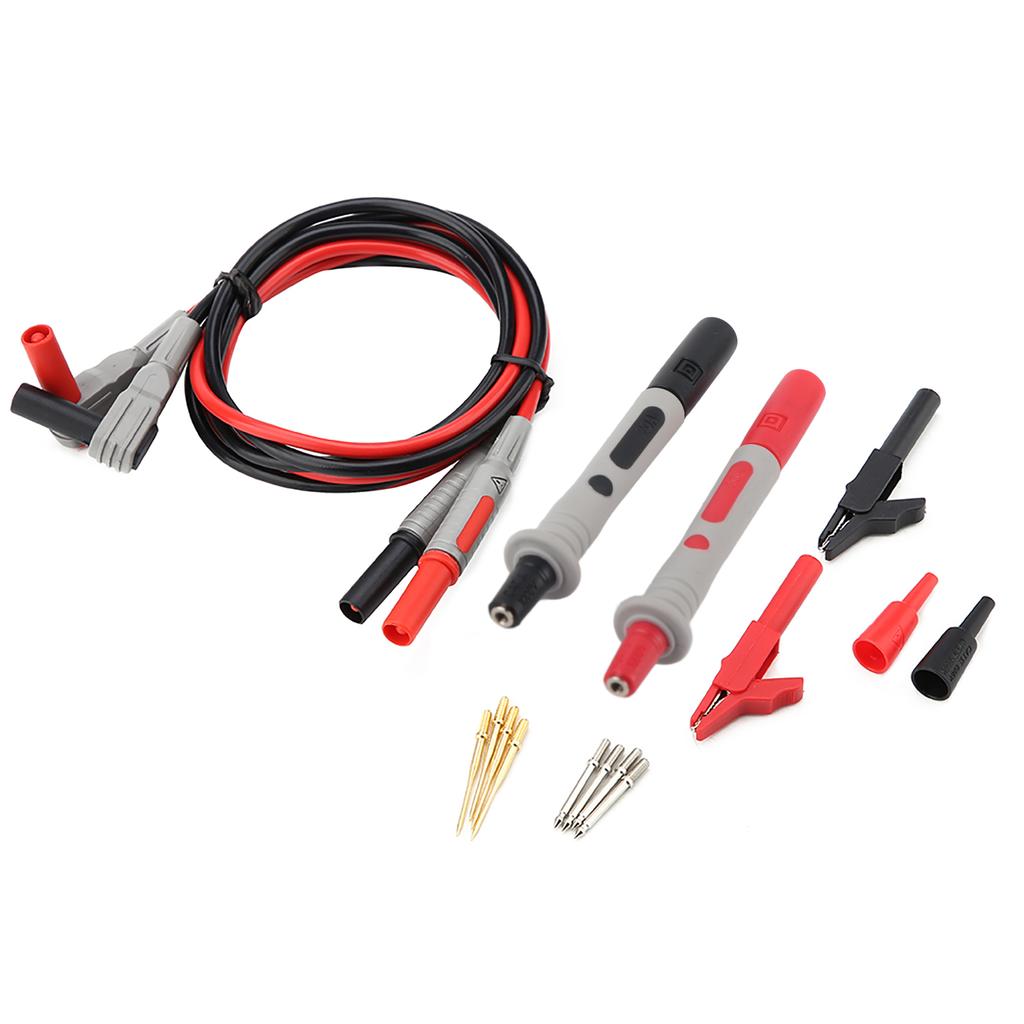 P1300B Electronic Digital Multimeter Test Leads Kit Crocodile Clips Replaceable Probe Tips Set Test Cable