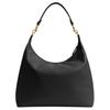 Coach Juliet 38 Metal Logo Zipper Closure Leather Shoulder Bag Large Women Shoulder Bag Black CY817-B4BK