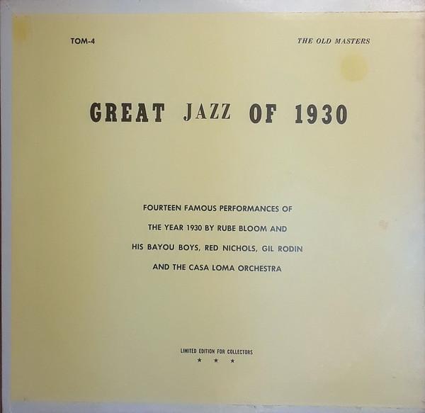 

LP Пластинка RUBE BLOOM & HIS BAYOU BOYS, RED NI - Великий джаз 1930-х TOM4 The Old Masters US Jazz Б/У
