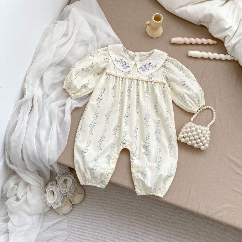 Kayoudo Floral Long-Sleeve Baby Girl Romper 80cm