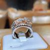Micro Set Two Color Ring Imitation Diamond Wedding Ring