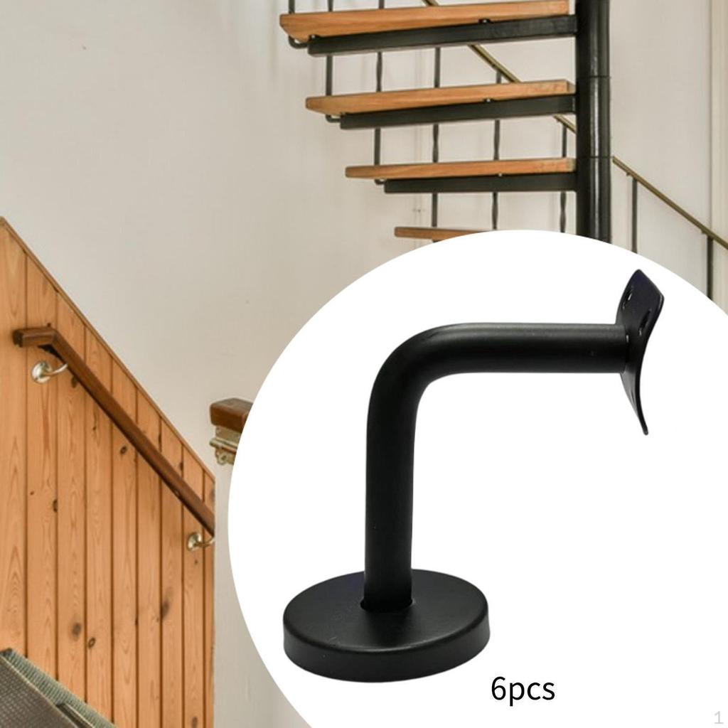 6 Pieces Stainless Steel Handrail Brackets Hand Rail Bracket Heavy Duty Strong Stair Support for
