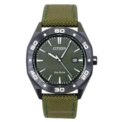 Eco-Drive Active Sport Nylon Strap Green Dial BM7635-01X 100M Men's Watch