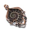 Ammonite Fossil 999 Copper Wire Wrapped Pendant, Handmade Gemstone Jewelry Pendant For Memorial Day