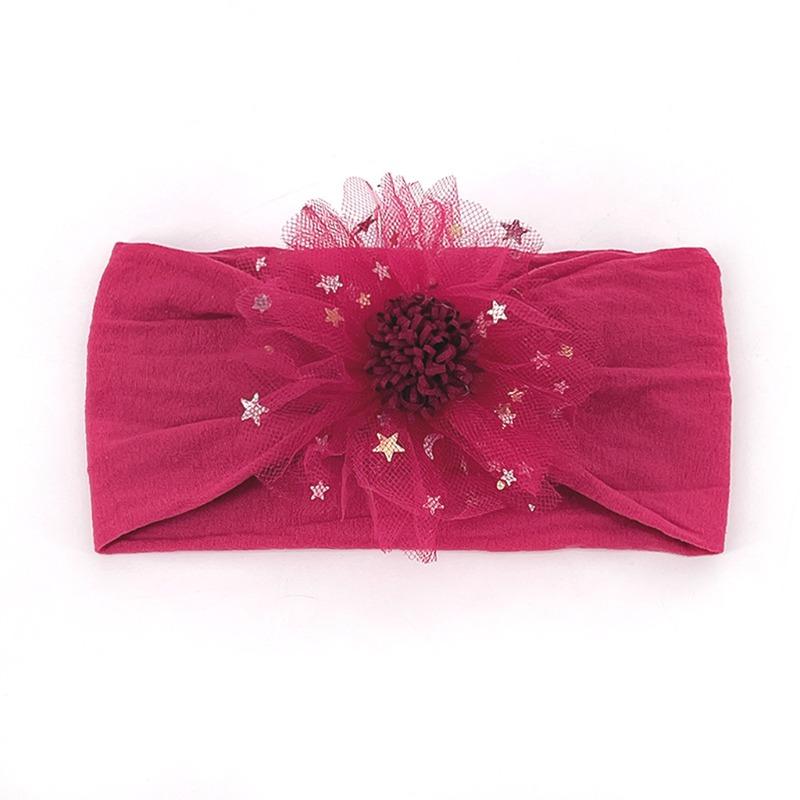 New mesh star flower headband, baby nylon headscarf headgear Babyhead