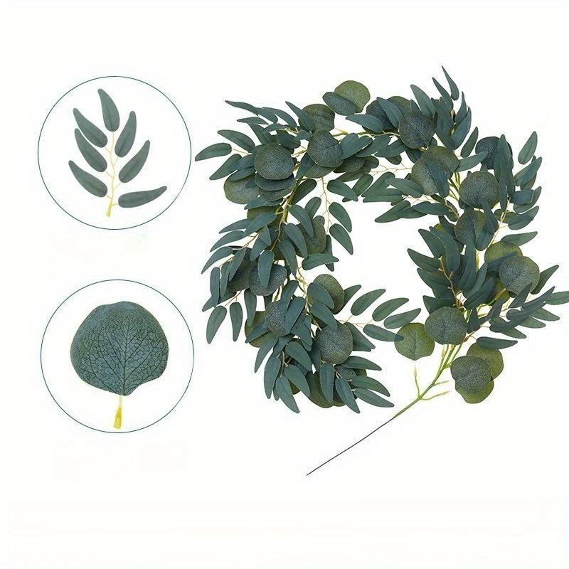 1Pc Eucalyptus Mixed 7-Leaf Willow Leaves (39.37 Inches/78.74 Inches), Can Be Used for Outdoor Ceremony Decoration, Table C Enterpiece