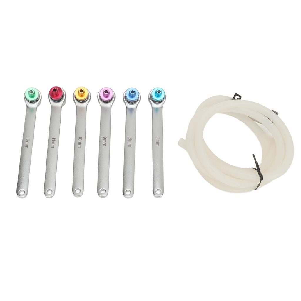 Brake Bleeding Spanner Tool Kit 7 To 12mm 12 Point Wrench Oil Drain Hose with Check Valve for Car Light Truck SUV