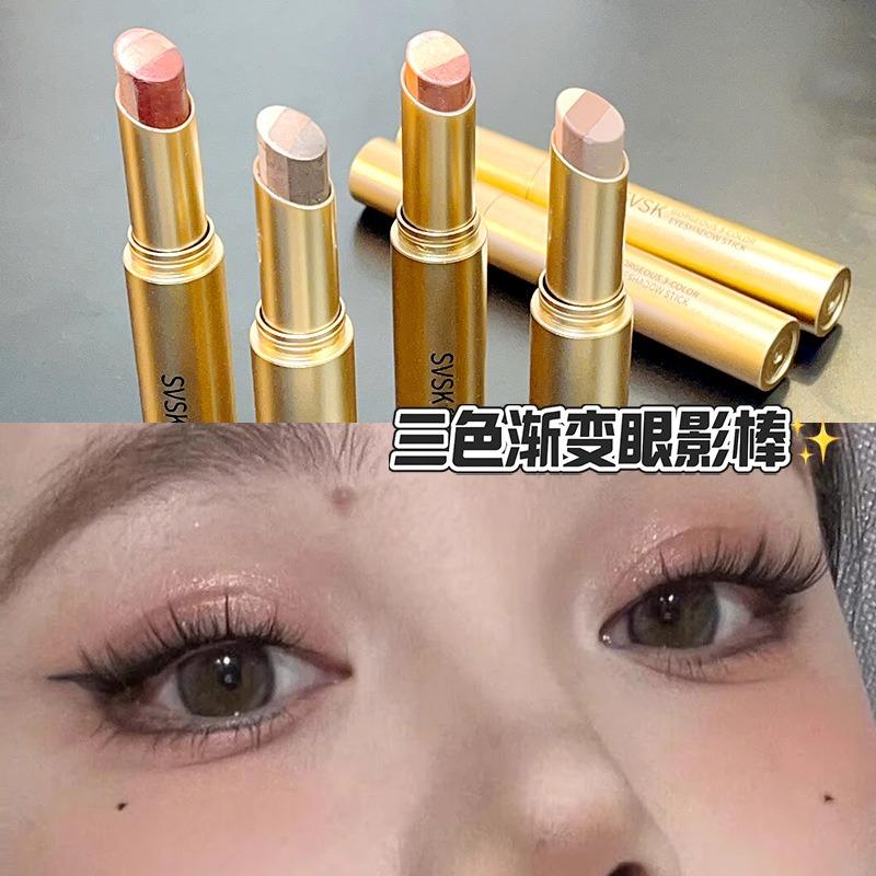 Three Color Eyeshadow Stick Matte Shimmer Glitter Eye Shadow Pen