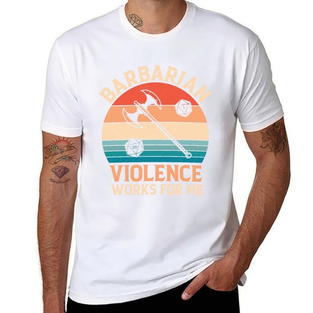 Barbarian Voilence Works For Me Tshirt Creative Graphic Tee Shirt Tshirt