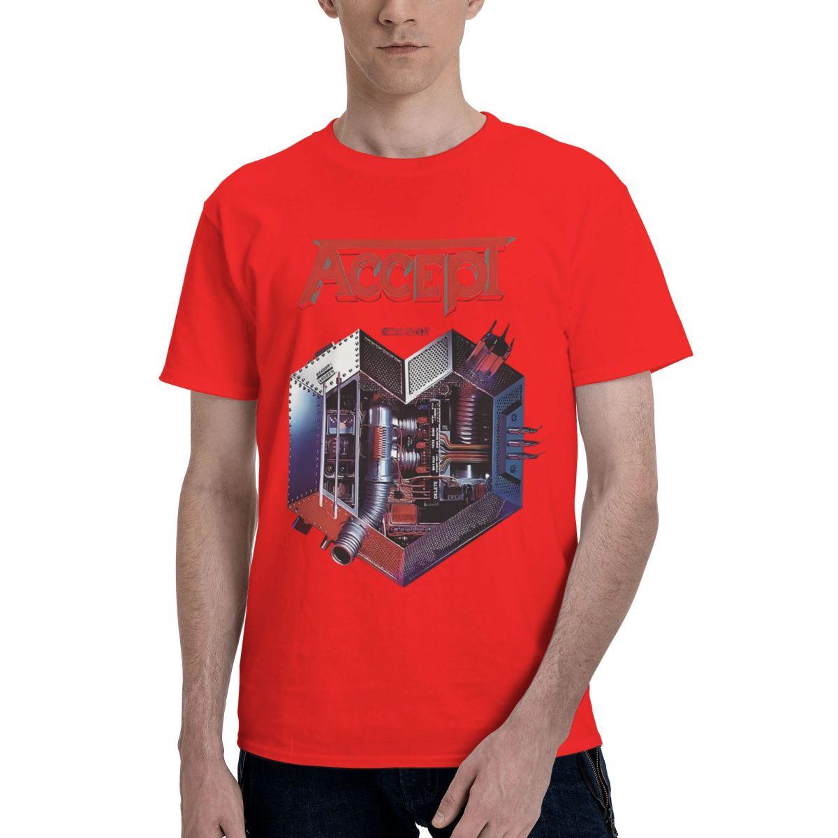 Accept Metal Heart Band 100 Cotton Casual Breathable Confortable Tops Mens Clothing Deals Tshirts Men S