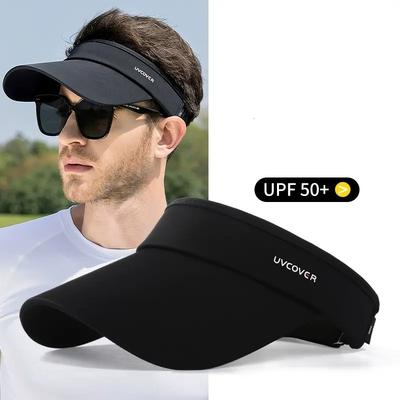 Sommer Atmungsaktiver Sonnenhut Anti-UV Schnelltrocknender Sport-Visier Leere Oberseite Verstellbar Tennis Hut Laufen