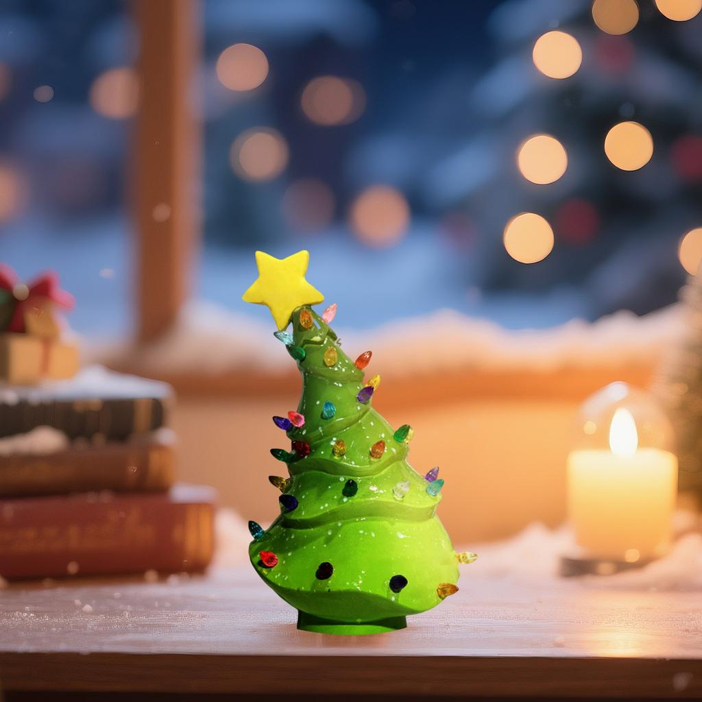 Christmas Happy  Atmosphere Glow Christmas Tree Tabletop Ornament Night Light, LLED Light Christmas Day Atmosphere Decoration.