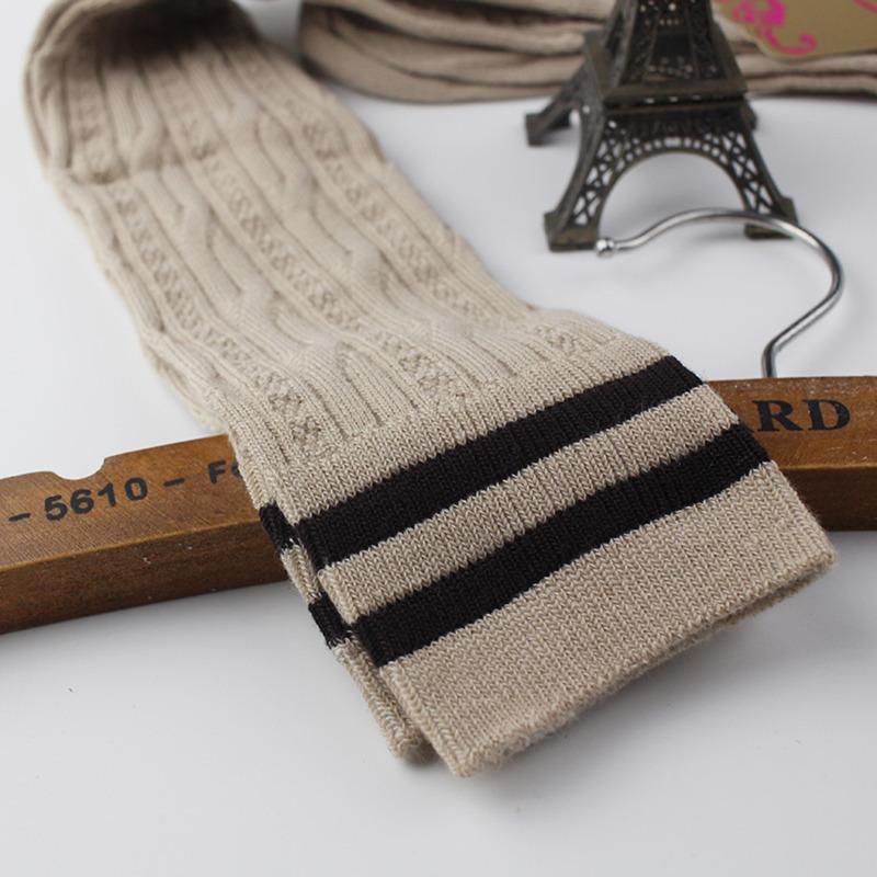 Women Striped Cotton Long Socks Japanese JK Black White Knee High Stockings Students Girls Solid Color Long Tube Leg Warm Socks
