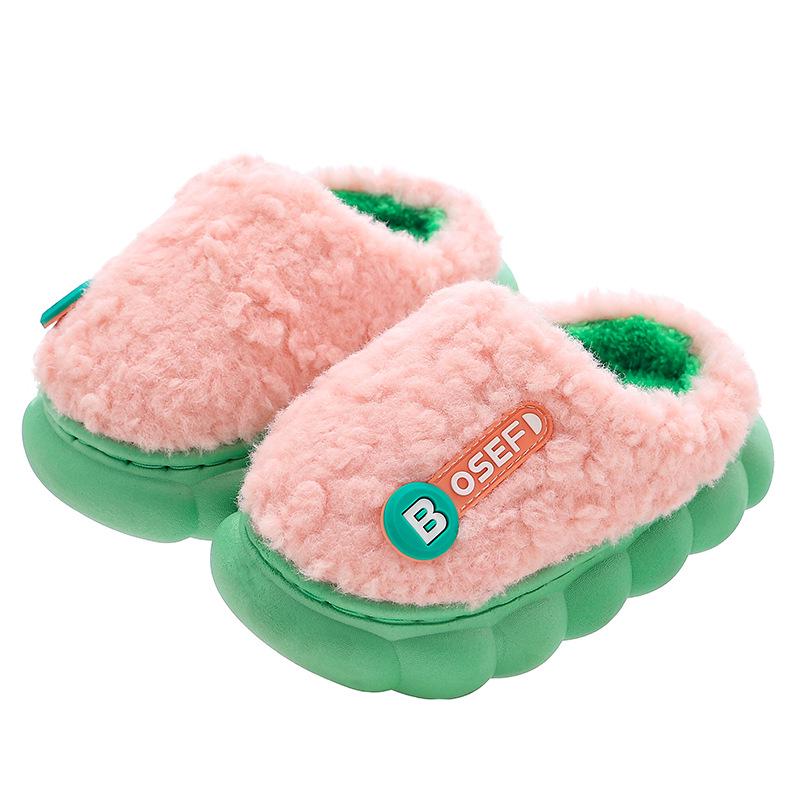 Flauschige Baumwollpantoffeln für Kinder: Weiche, rutschfeste Hausschuhe für Jungen, Mädchen und Eltern – Perfekt für Herbst und Winter.