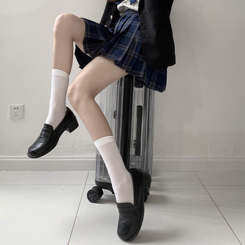 Japanese Velvet Knee Socks, Student Thigh Socks Medium High Socks Plus Stockings Autumn, Women's High Socks