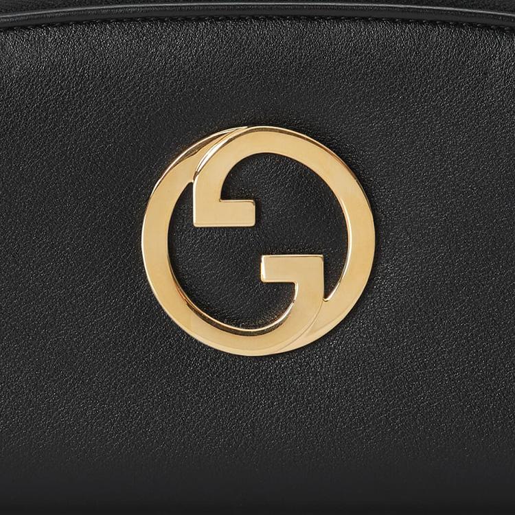 Gucci Blondie Gold Logo Zip Long Leather Wallet Unisex wallet Black 725216-UXX0G-1000