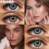 AMARA 1 Pair Natural Look Brown Colored Contact Lenses  Gray Eye Lenses Green Contact Blue Lenses Fashion Color Lenses