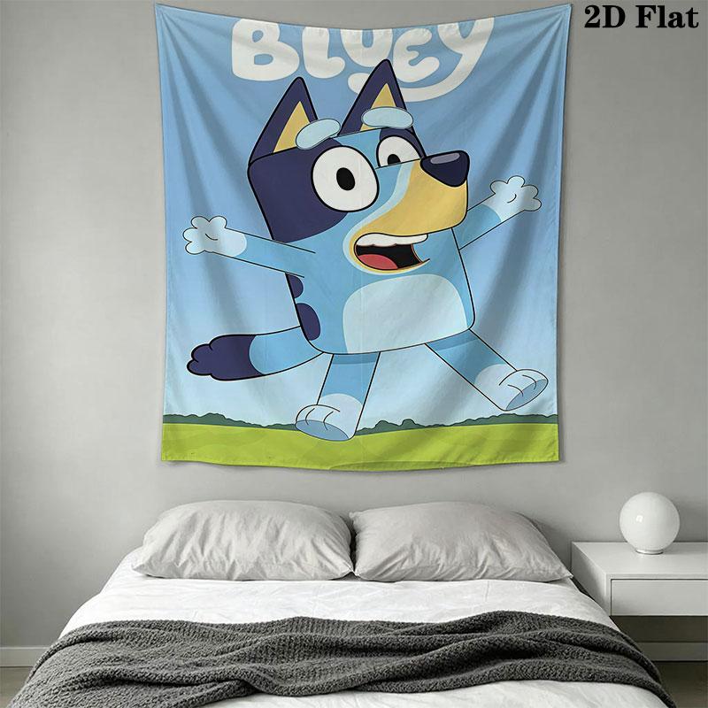 Bluey cartoon Wall Hanging Printed Fabric Blanket Decorative Tapestries for Bedroom Living Room Home Decor