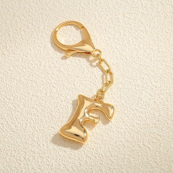 26 Alphabet Keychain: 18K Gold-Plated Pendant - Elegant Niche Design