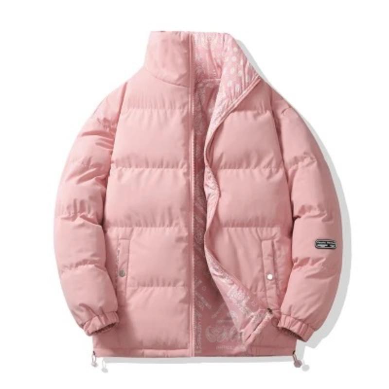 

Winter new cotton clothes men s clothing couple thickened warm velvet cotton double-sided cashew flower cotton coat 4XL розовый