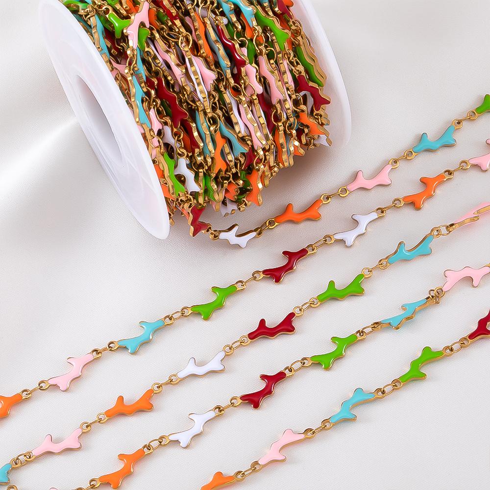 

0.5M 1M Stainless Steels Cute Enamel Octopus Gold Chains for DIY Necklaces Making Jewelry Findings Sea Bracelets Anklet Supplies 0.5meter