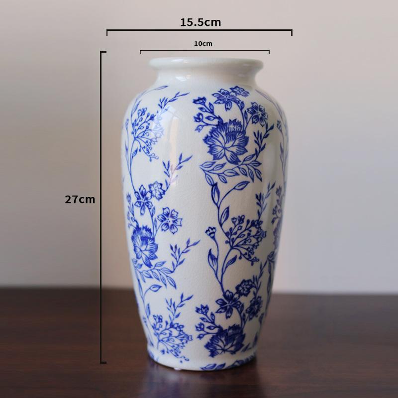 Vaso de Porcelana Azul e Branco Vaso de Cerâmica Garrafa de Porcelana Vintage Vaso de Flores Recipiente de Armazenamento Terrário Decoração de Casa