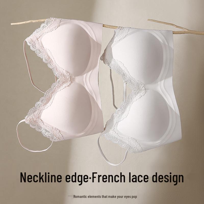 Comfortable Lace Push-Up Seamless Bra: Wireless, Breathable, Anti-Sagging, Beautiful Back Design for Women.