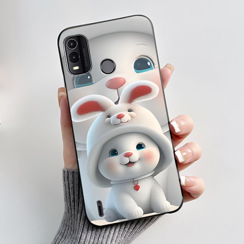 Dreamy Black Case For Nokia G11 Plus Elegant Butterfly Wildflower Pattern Shell With Jelly Color Shockproof Bumper Soft Cover