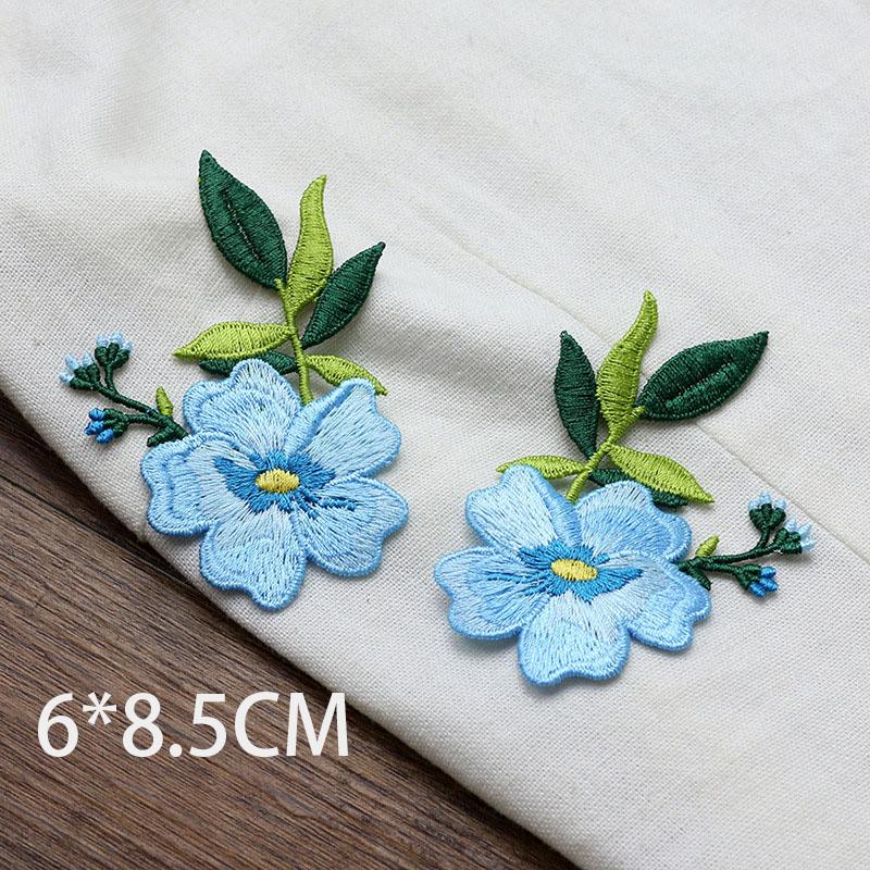 2 Stück Blumen Stickerei Aufnäher Für Kleidung DIY Handgenähte Aufnäher Dekorative Accessoires Für Kleidung Taschen Parches Para Coser