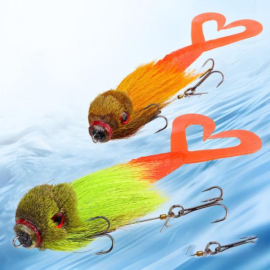 21СМ/40Г Штучна приманка Мишачий Олень з Опереною Пташиною Головою М'які Хвости Далекий Закид Повільно Потопаюча Біонічна Приманка для Плавання Рибальські Аксесуари