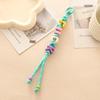 Dopamine Beaded Letter Braided Lanyard Keychain For Phone Case Women Anti Lost Knot Rope Strap Car Keyring Diy Accessories