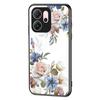For Oppo Reno14 F 5G Case Floral Pattern TPU+Tempered Glass Protective Phone Cover