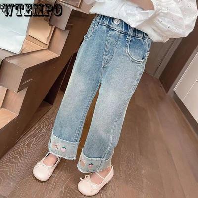 Girls' Pants Spring and Autumn Children's Jeans Korean Pants Versatile Baby Loose Casual Trend