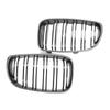 1 Pair Front Kidney Grille for   2019 51137166439 Gloss- Black Double-Line Left Right Front Grills Frame Trim