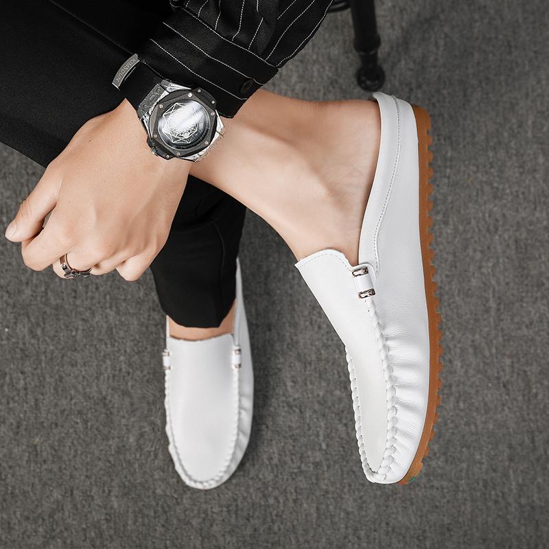 Fashion All-match Luxury Brand Male ShoesLightweight for Men Muller New Arrival Outdoor Men Casual Shoes Leather Mens Slip On Shoes