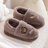 Qidashun new cotton slippers, bag heel indoor and outdoor plush cotton shoes warm and thickened couple cotton mop winter