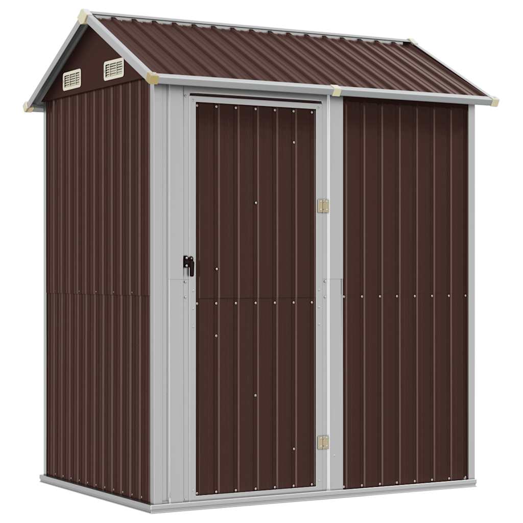 Vidaxl Garden Shed, Brown, 192X152.5X237 Cm, Galvanized Steel