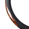 38cm Rattkåpa Fauxläder Kolfiber Svettabsorption Förhindra Halkning Rattsskydd Brun