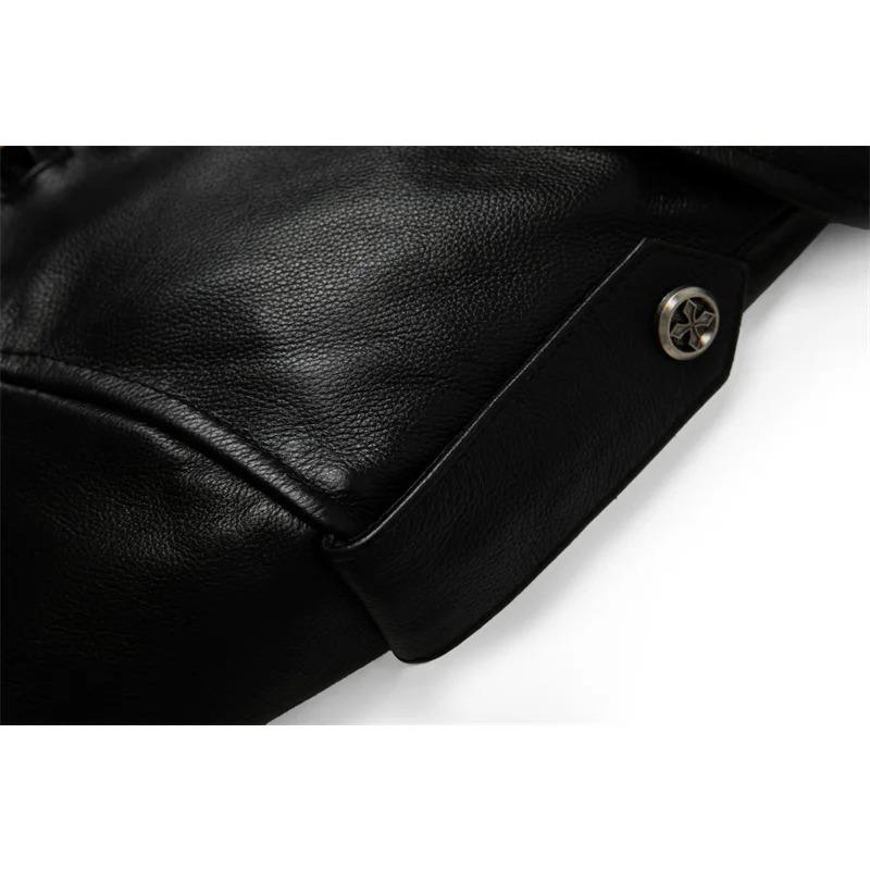 Giacca in vera pelle di vacchetta di taglia cinese da uomo, cappotto in pelle, abbigliamento da motociclista, abbigliamento da equitazione, giacca in pelle da motociclista alla moda autunnale da uomo