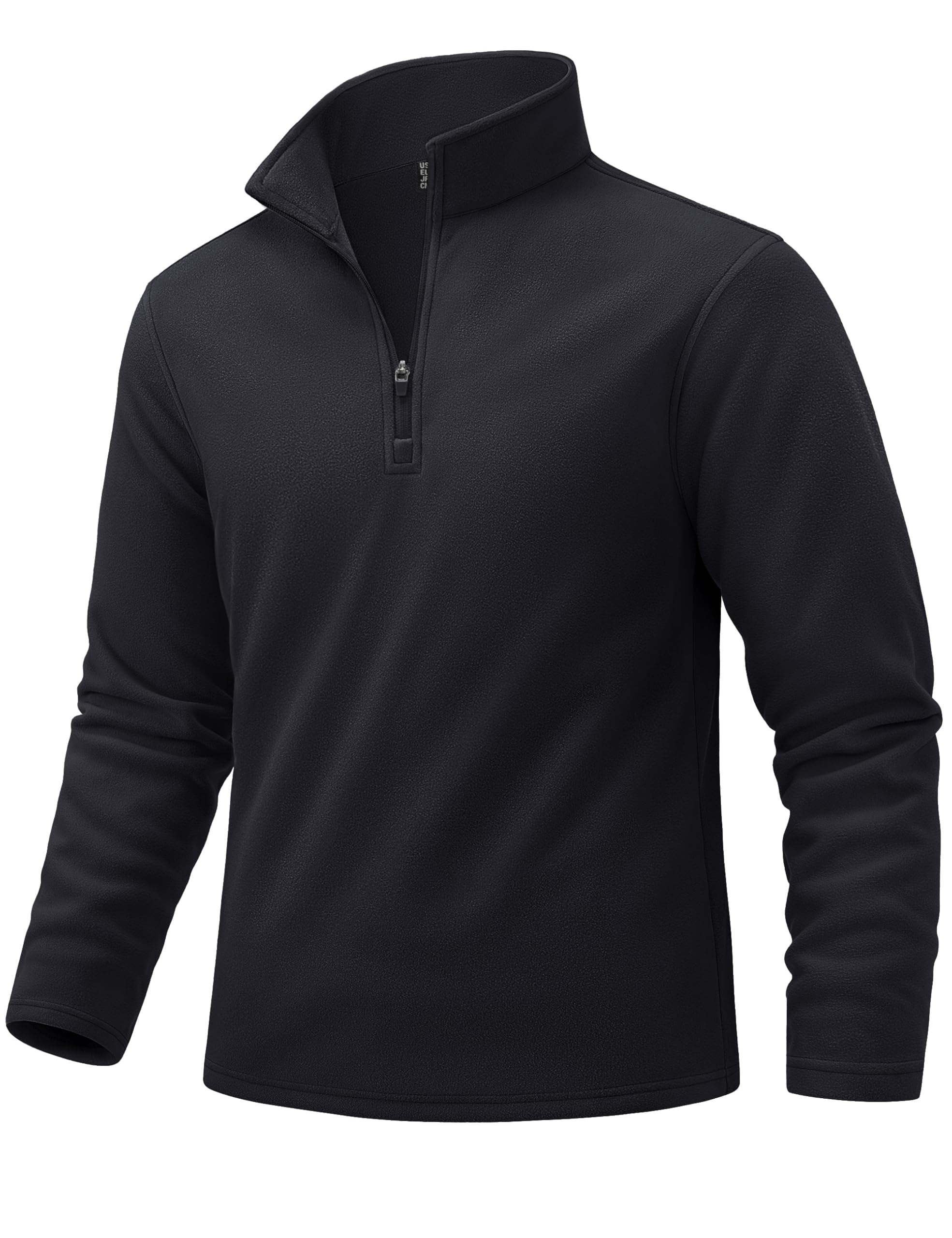 TACVASEN Long Sleeve Fleece Cold Weather Casual Solid Black Men s Half-Zip Sweatshirt Loungewear Protection Layering Golf Wear Hiking Color чёрный 5680₽