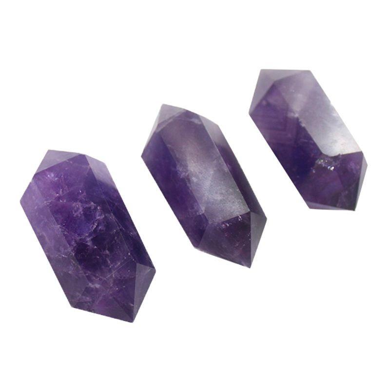 Exquisite Natural Purple Amethyst Quartz Crystal Point Wand Obelisk Healing Tower 4cm