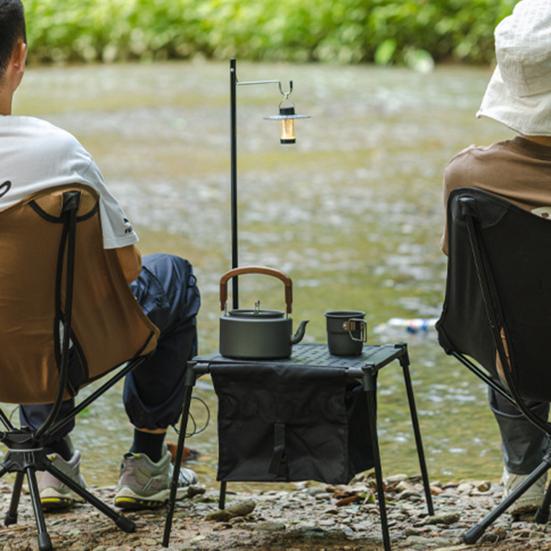 1.2L Aluminum Alloy Camping Kettle with Anti-Scalding Wooden Handle Portable Lightweight Outdoor Traveling Hiking Picnic Coffee Pot Tea Kettle