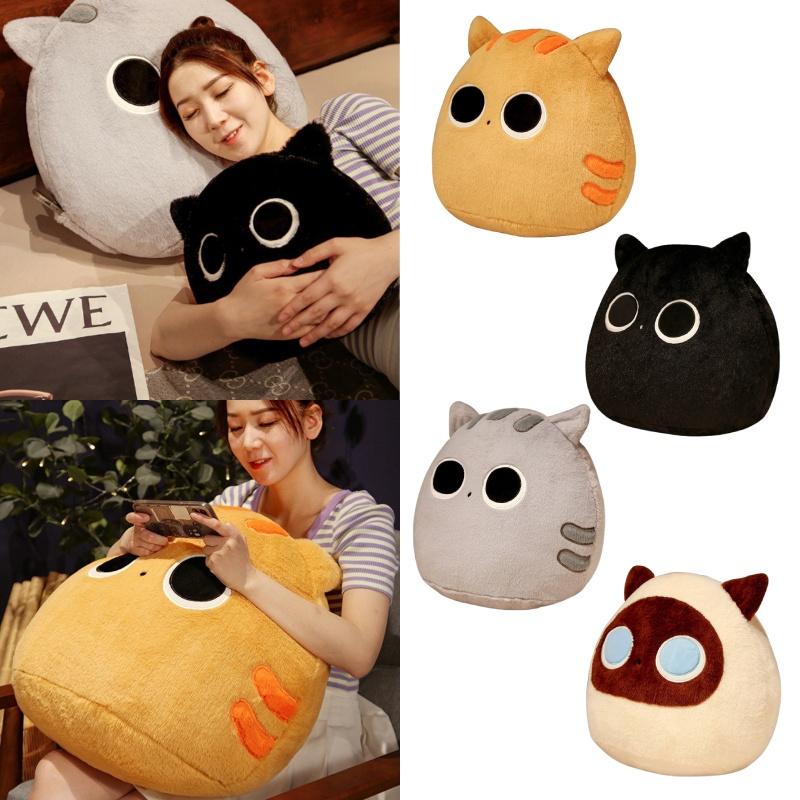 Cute Black Cat Dumpling Pillow Plush Toy Stuffed Animal Doll