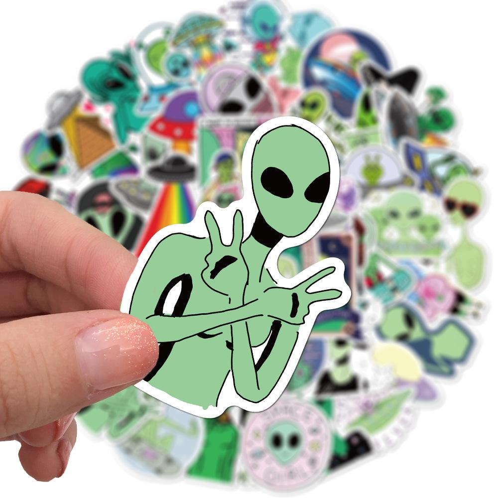 50 Aliens Aliens Graffiti Stickers Luggage Trolley Scooter Laptop Waterproof Stickers