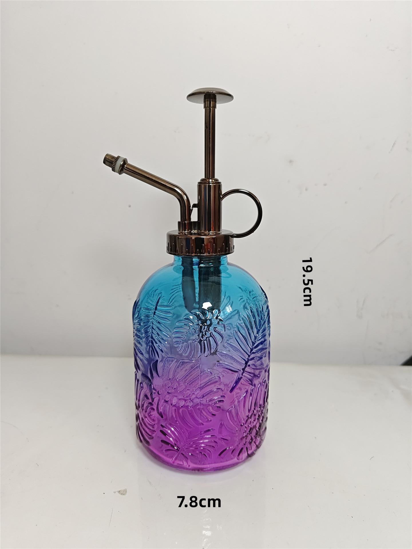 

360mlNew Colorful Glass Watering Can Maple Leaf Shape Hand-Press High-Style Garden Sprayer Bottle